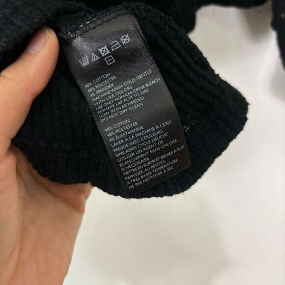 Free People Beach Black Turtleneck Ribbed Pullover Sweater - Picture 5 of 5